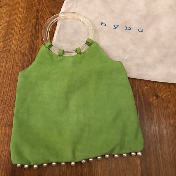 Hype vintage 90s suede lucite handbag - Picture 1 of 6